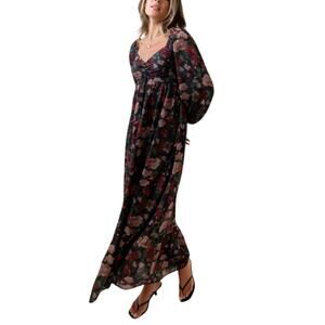 Bohme Women's Black Jennifer Floral Maxi Dress Size XS